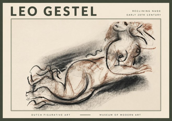 Leo Gestel Reclining Nude No4 - Plakát