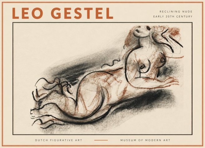 Leo Gestel Reclining Nude No5 - Plakát