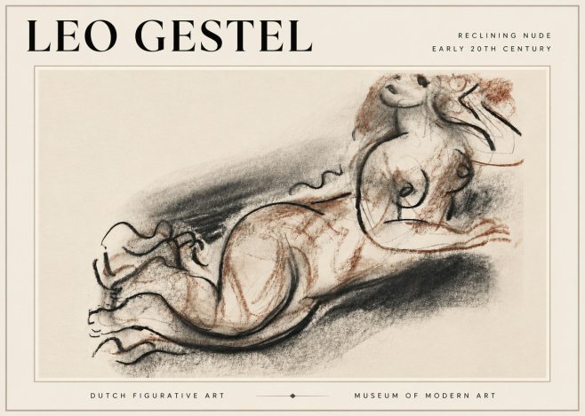 Leo Gestel Reclining Nude No6 - Plakát
