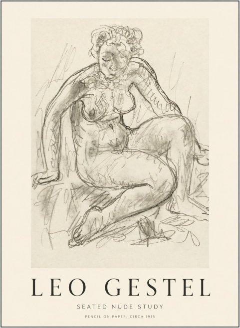 Leo Gestel Seated Nude Study No1 - Plakát
