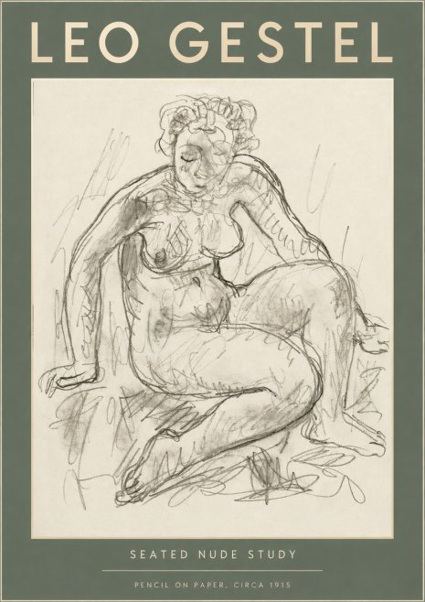 Leo Gestel Seated Nude Study No2 - Plakát