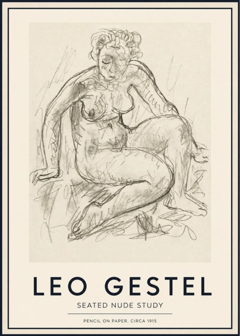 Leo Gestel Seated Nude Study No3 - Plakát