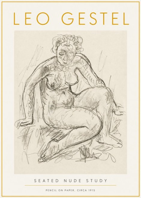 Leo Gestel Seated Nude Study No6 - Plakát