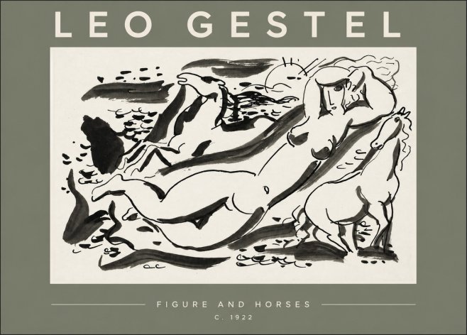 Leo Gestel Figure and Horses No3 - Plakát