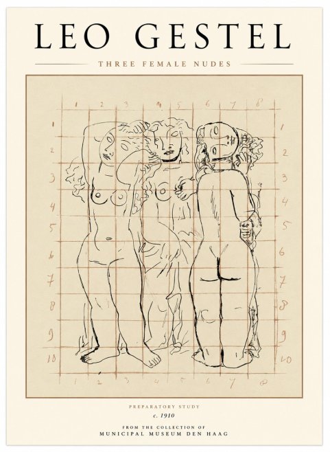 Leo Gestel Three Female Nudes No1 - Plakát
