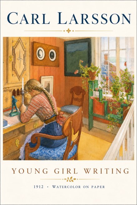 Carl Larsson Young Girl Writing No5 - Plakát