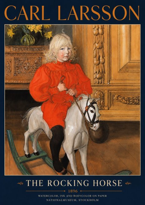 Carl Larsson The Rocking Horse No5 - Plakát