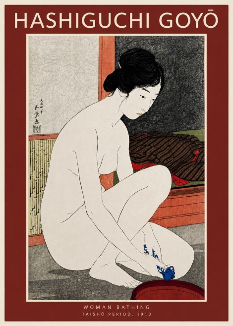 Hashiguchi Goyō Woman Bathing No3 - Plakát