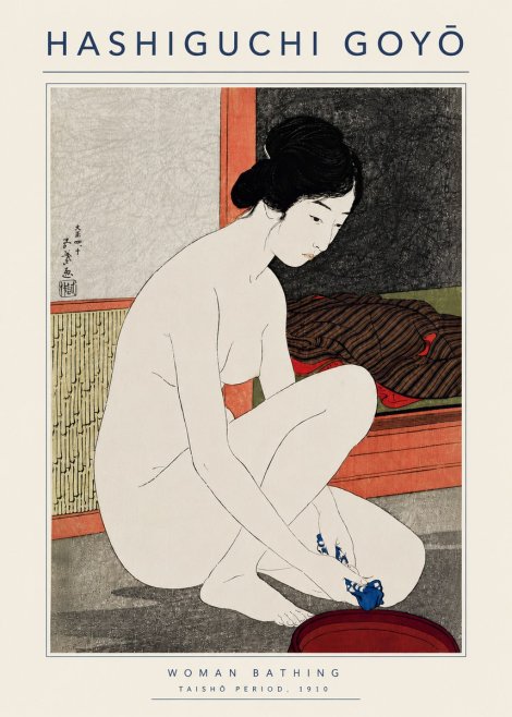 Hashiguchi Goyō Woman Bathing No5 - Plakát