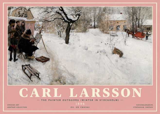 Carl Larsson The Painter Outdoors (Winter in Stockholm) No5 - Plakát