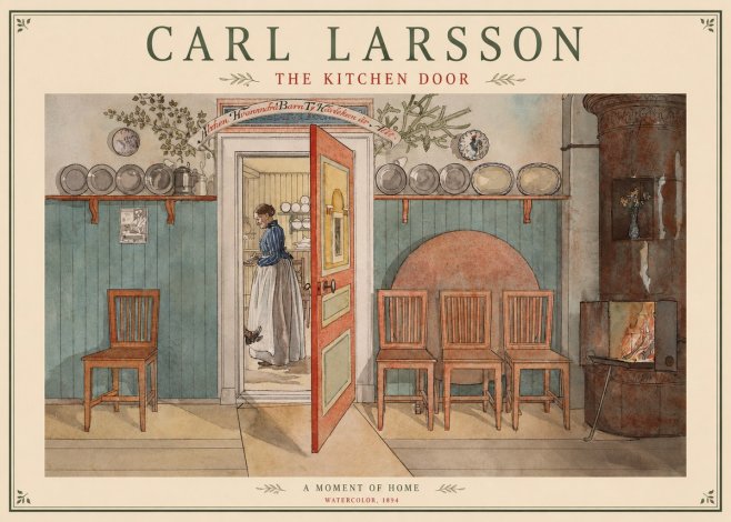 Carl Larsson The Kitchen Door No1 - Plakát