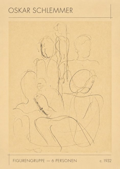 Oskar Schlemmer Figurengruppe - 6 Personen No1 - Plakát