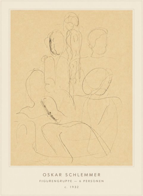Oskar Schlemmer Figurengruppe - 6 Personen No4 - Plakát