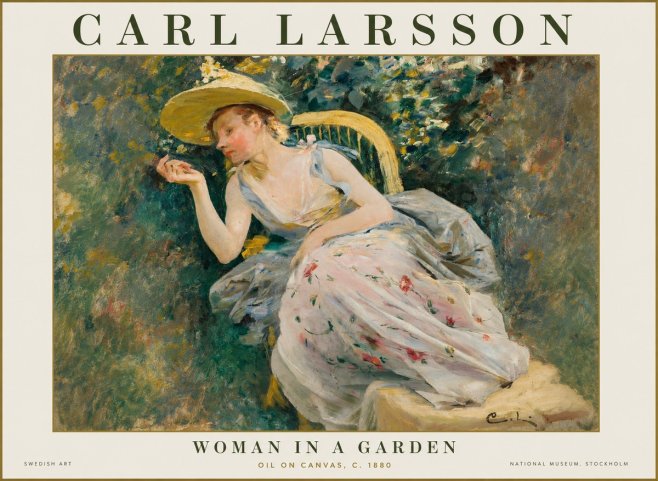 Carl Larsson Woman in a Garden No1 - Plakát