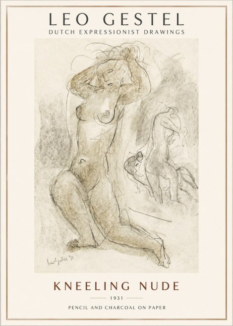 Leo Gestel Kneeling Nude No2 - Plakát