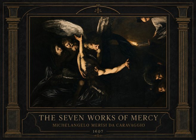 Michelangelo Merisi da Caravaggio The Seven Works of Mercy II No3 - Plakát