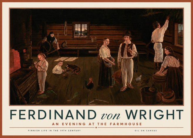 Ferdinand von Wright An Evening at the Farmhouse No3 - Plakát