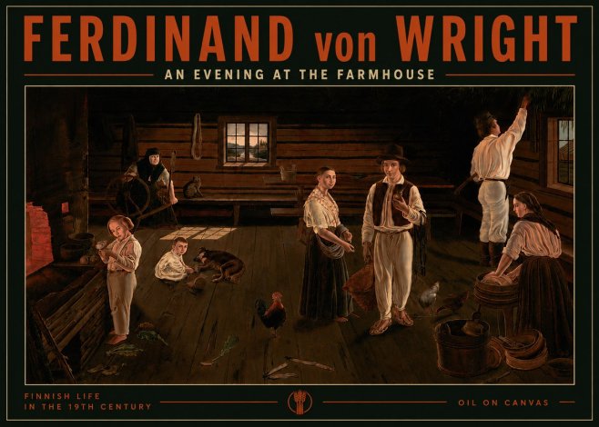 Ferdinand von Wright An Evening at the Farmhouse No5 - Plakát