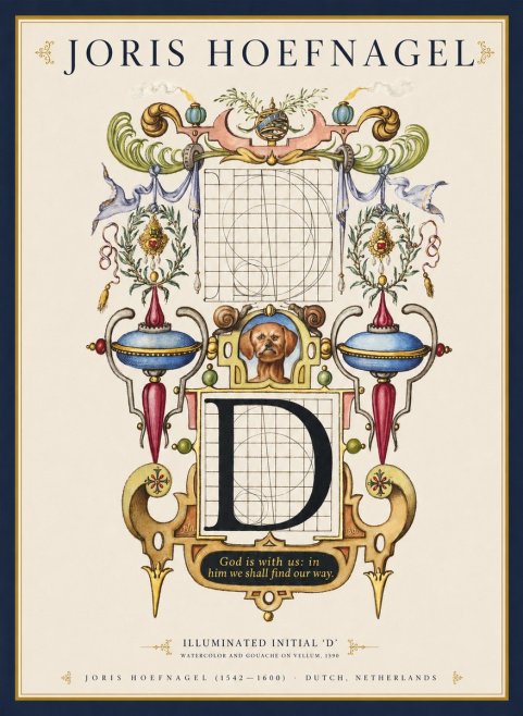 Joris Hoefnagel Illuminated Initial 'D' No1 - Plakát