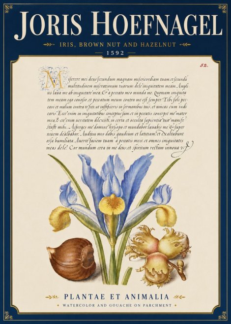 Joris Hoefnagel Iris, Brown Nut and Hazelnut No6 - Plakát