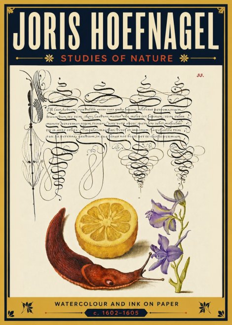 Joris Hoefnagel Studies of Nature No5 - Plakát