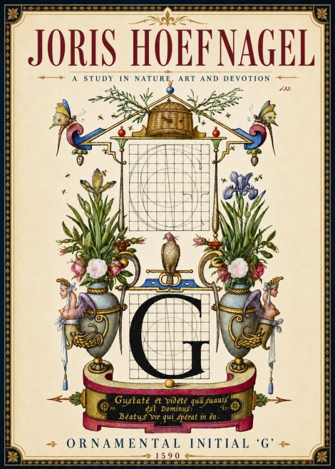 Joris Hoefnagel Ornamental Initial 'G' No6 - Plakát
