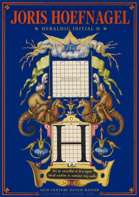 Joris Hoefnagel Heraldic Initial H No2 - Plakát