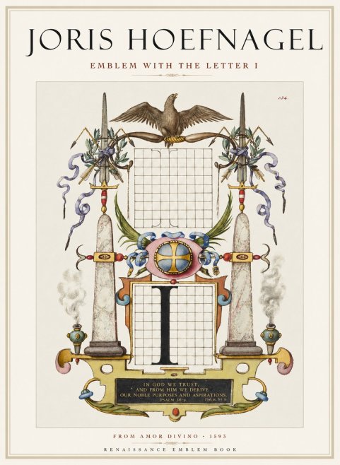 Joris Hoefnagel Ornamental Design with Dedicatory Inscription No2 - Plakát