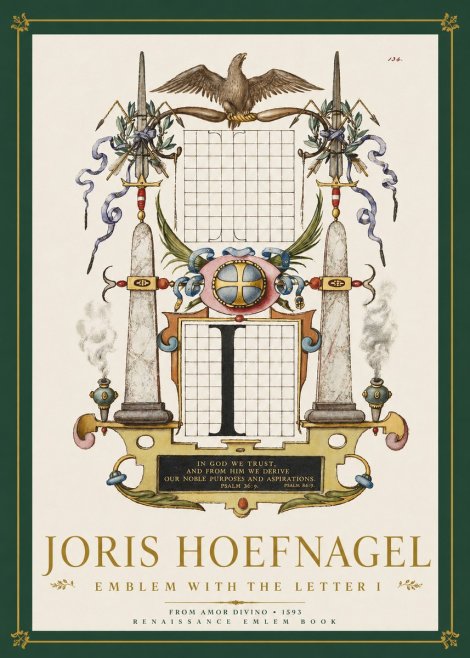 Joris Hoefnagel Ornamental Design with Dedicatory Inscription No4 - Plakát
