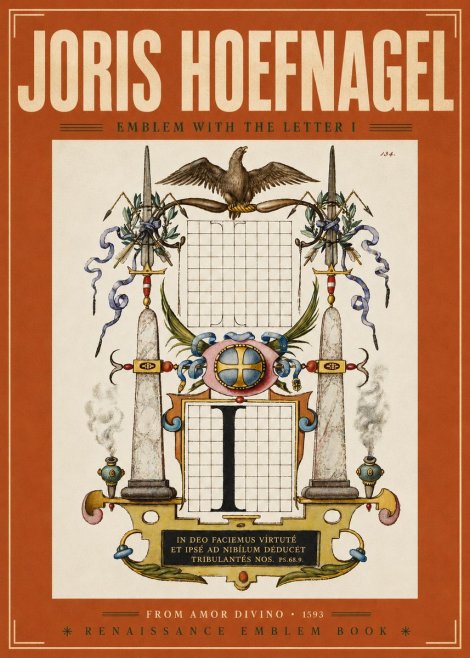 Joris Hoefnagel Ornamental Design with Dedicatory Inscription No6 - Plakát
