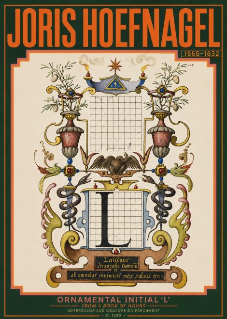 Joris Hoefnagel Ornamental Initial 'L' No3 - Plakát