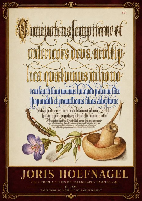 Joris Hoefnagel From a Series of Calligraphy Samples No6 - Plakát
