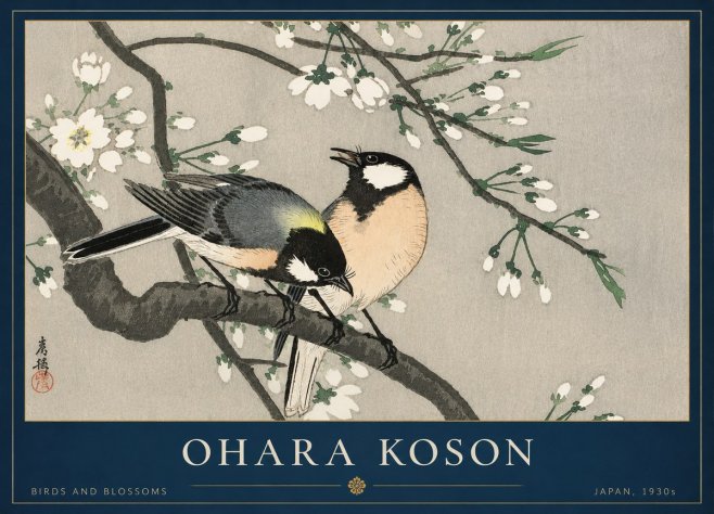 Ohara Koson Birds and Blossoms No3 - Plakát