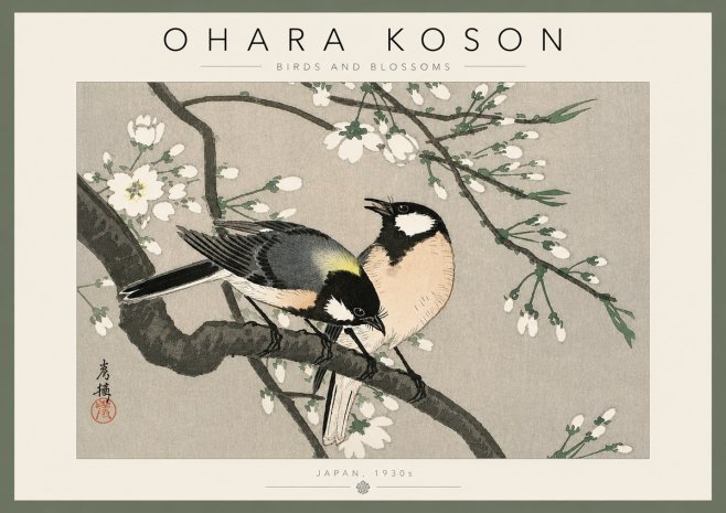 Ohara Koson Birds and Blossoms No4 - Plakát