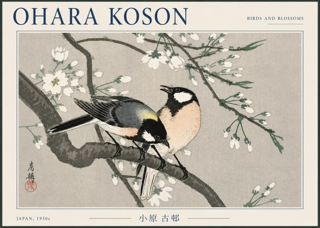 Ohara Koson Birds and Blossoms No5 - Plakát