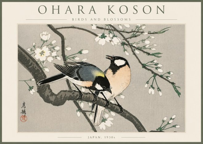 Ohara Koson Birds and Blossoms No6 - Plakát
