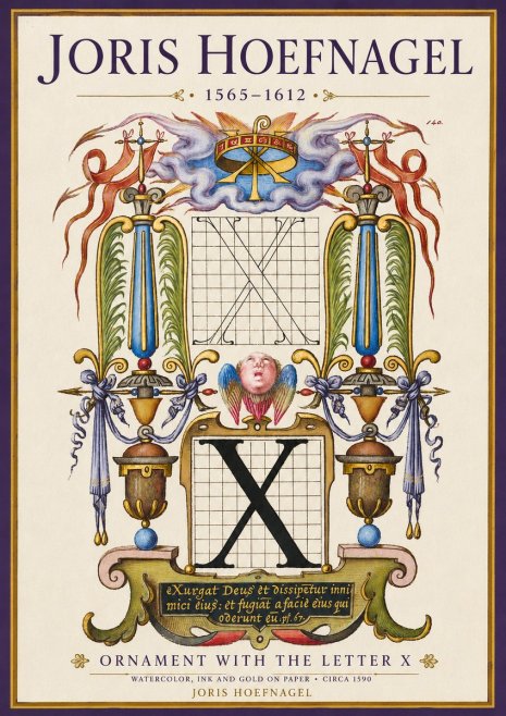 Joris Hoefnagel Ornament with the Letter X No3 - Plakát