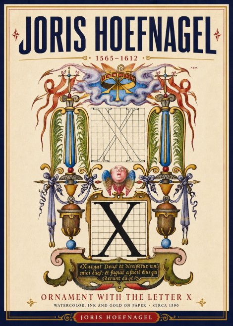 Joris Hoefnagel Ornament with the Letter X No4 - Plakát