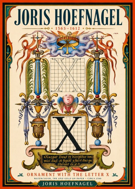 Joris Hoefnagel Ornament with the Letter X No5 - Plakát