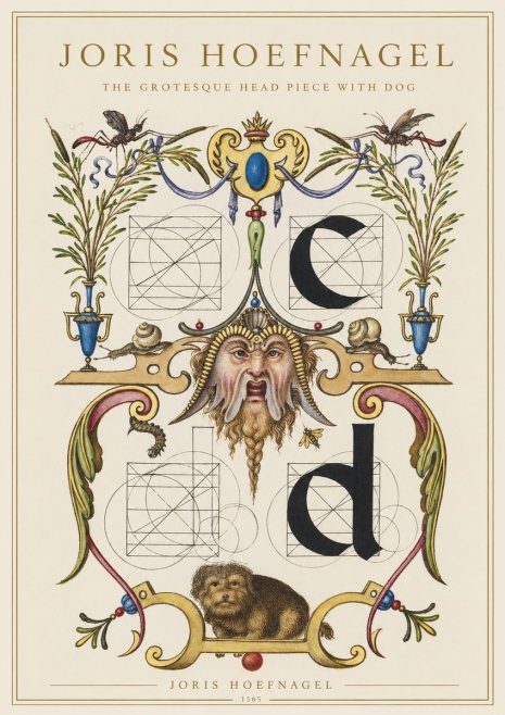 Joris Hoefnagel The Grotesque Head Piece with Dog No1 - Plakát