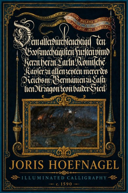 Joris Hoefnagel Illuminated Calligraphy No5 - Plakát