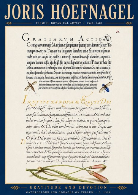 Joris Hoefnagel Thanksgiving to God • Institute for Botanical Studies No6 - Plakát