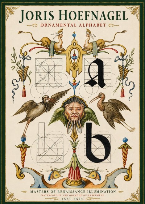 Joris Hoefnagel Ornamental Alphabet No5 - Plakát