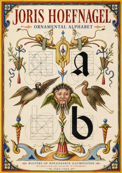 Joris Hoefnagel Ornamental Alphabet No6 - Plakát