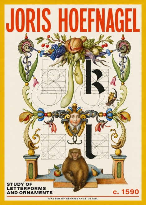 Joris Hoefnagel Study of Letterforms and Ornaments No5 - Plakát