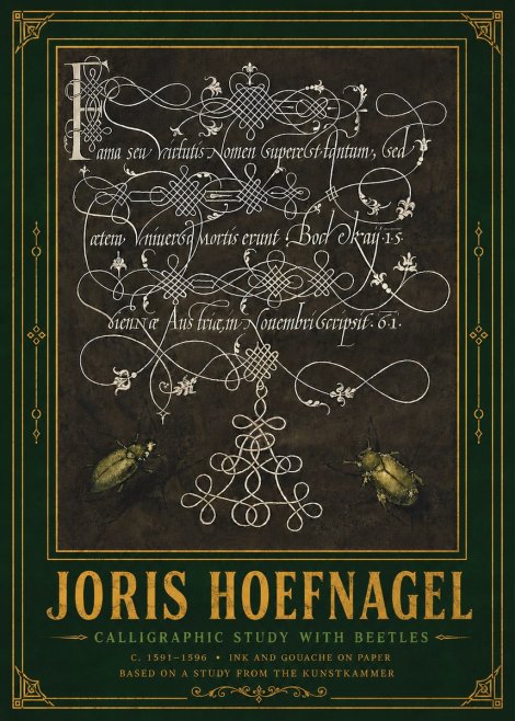 Joris Hoefnagel Calligraphic Study with Beetles No6 - Plakát