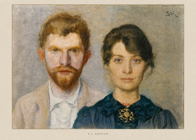 P.S. Krøyer Self-portrait with Marie Krøyer No6 - Plakát