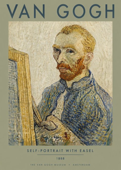 Van Gogh Self-portrait with Easel I No3 - Plakát