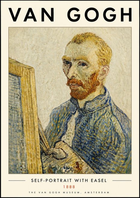 Van Gogh Self-portrait with Easel I No4 - Plakát