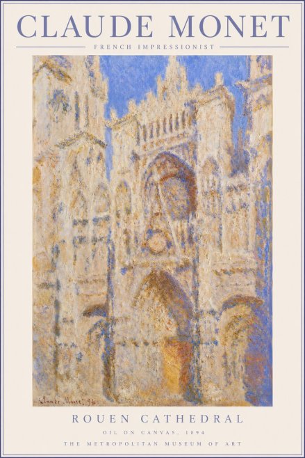 Monet Rouen Cathedral No3 - Plakát